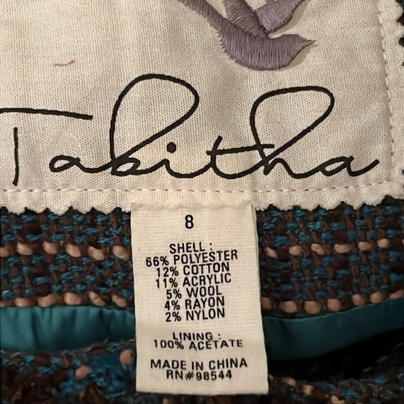 Anthropologie Tabitha Ulster Wool Tweed Lined Blazer Jacket Size 8 - Picture 8 of 8